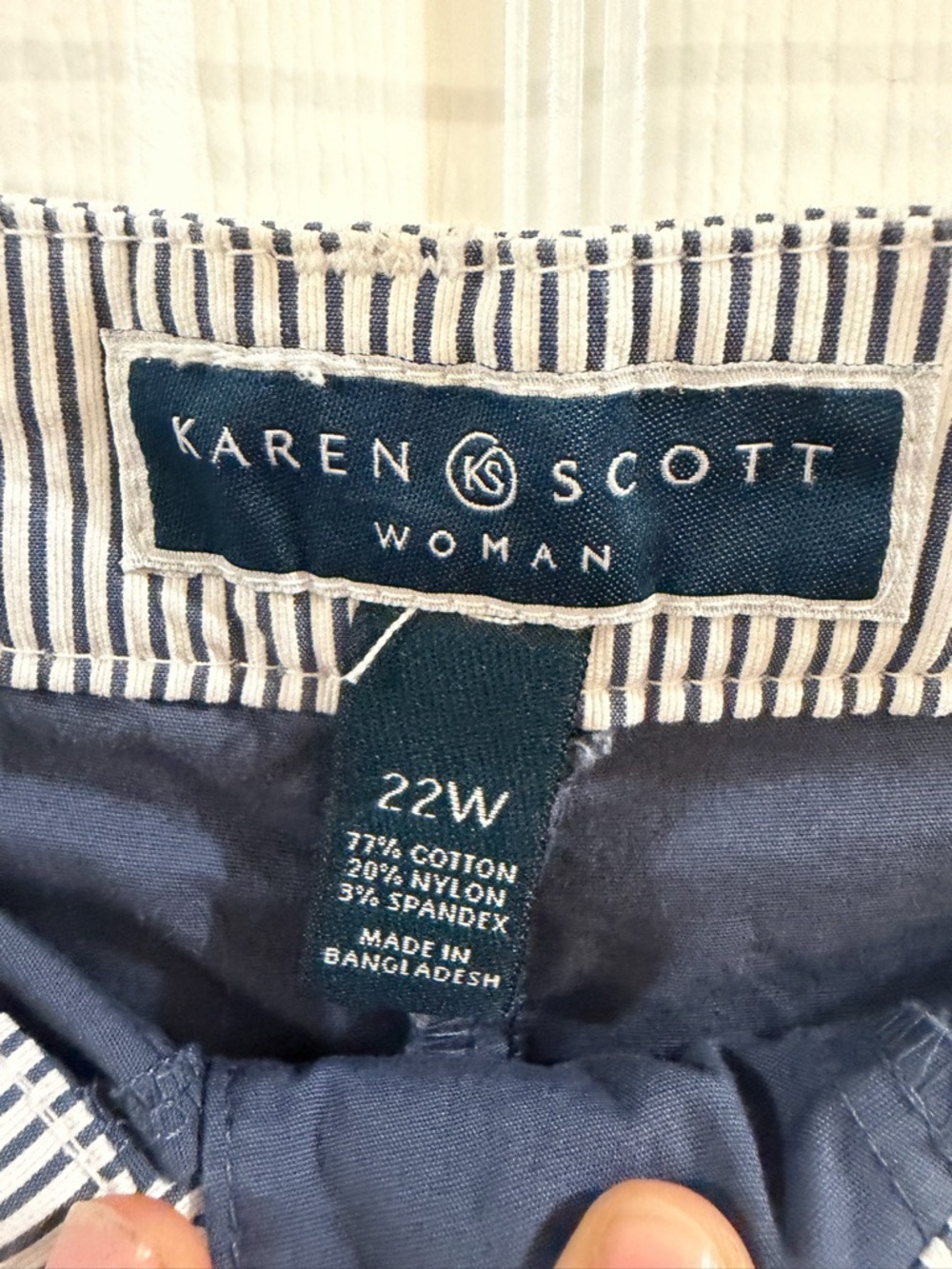 Karen Scott Navy and White Striped Women’s Skort - Picture 6 of 9